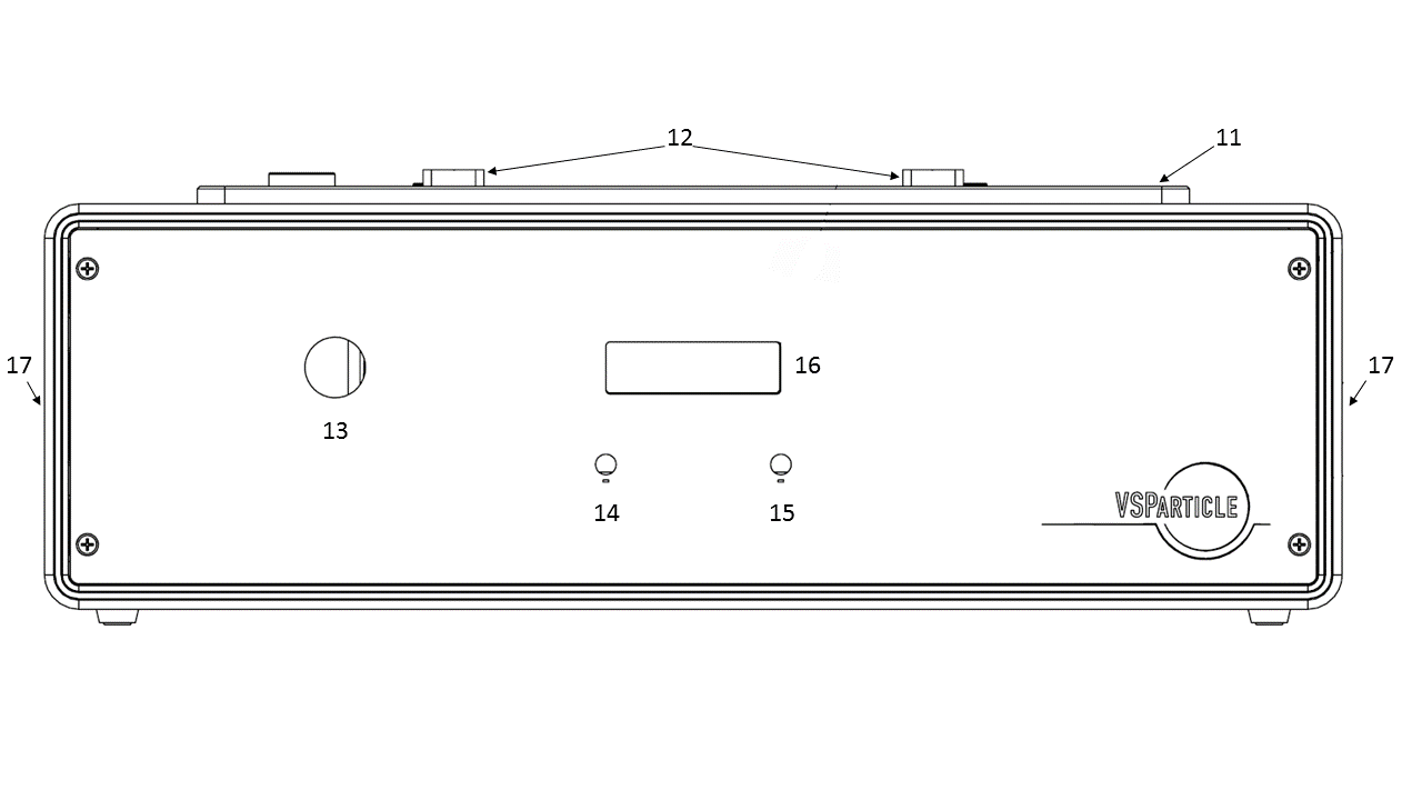 Front view of the base unit with the reactor mount plate.